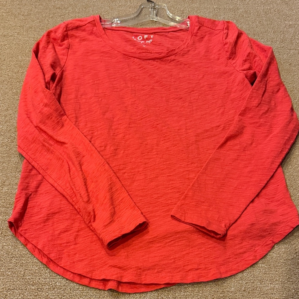 LOFT Vibrant mango  Long Sleeve Tee